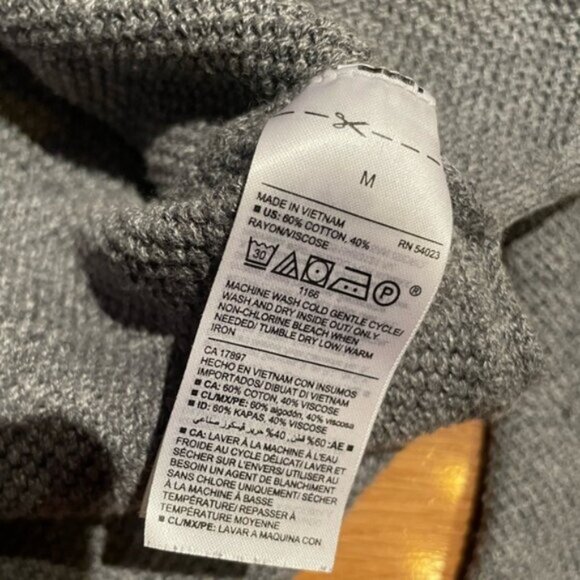 Grey Textured V Neck Long Sleeve Sweater Top Tunic - Picture 4 of 7